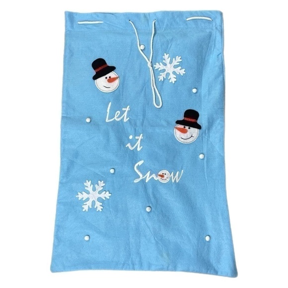 Holiday Let It Snow Snowman Gift Present Christmas Large Bag - Picture 1 of 3